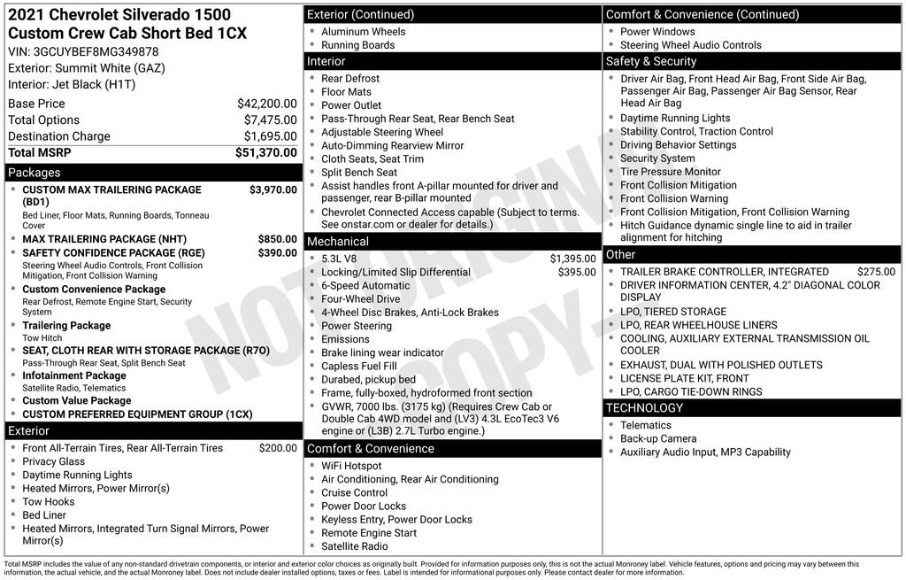 Used 2021 Chevrolet Silverado 1500 Custom with VIN 3GCUYBEF8MG349878 for sale in Elk River, Minnesota