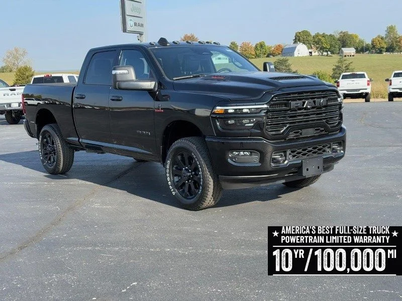 New 2026 Diamond Black Crystal Pearl-Coat Exterior Paint RAM Laramie image 2