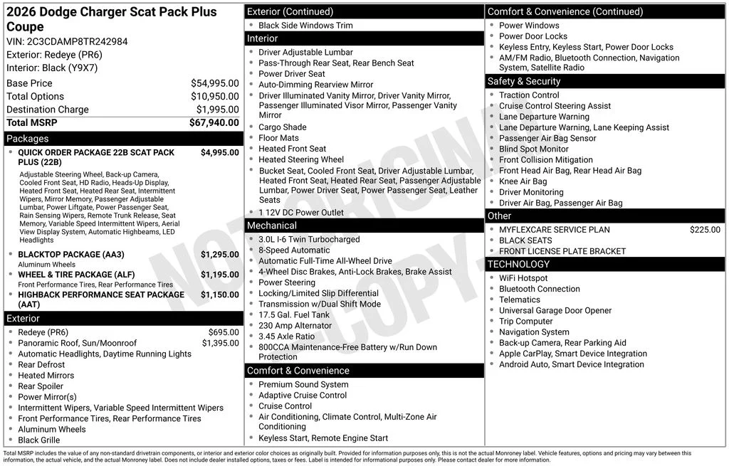 New 2026 Redeye Exterior Paint Dodge Scat Pack Plus image 6