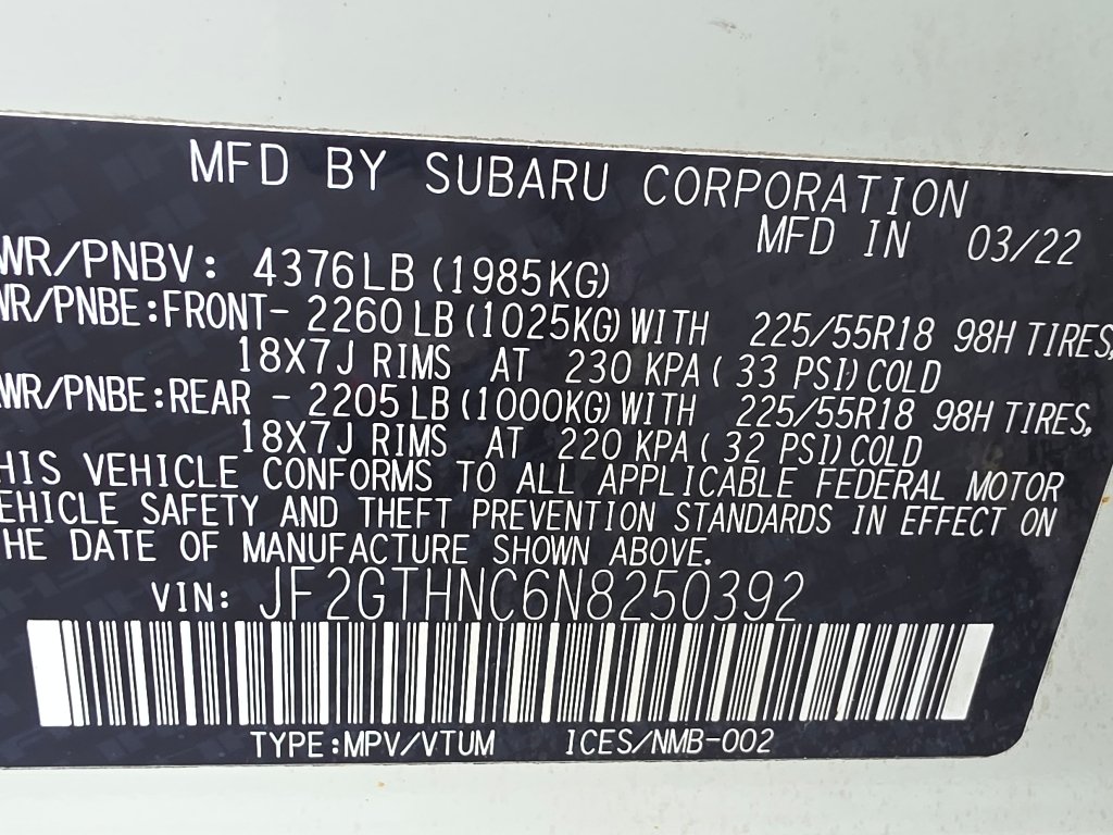 Used 2022 Crystal White Pearl Subaru Limited image 36