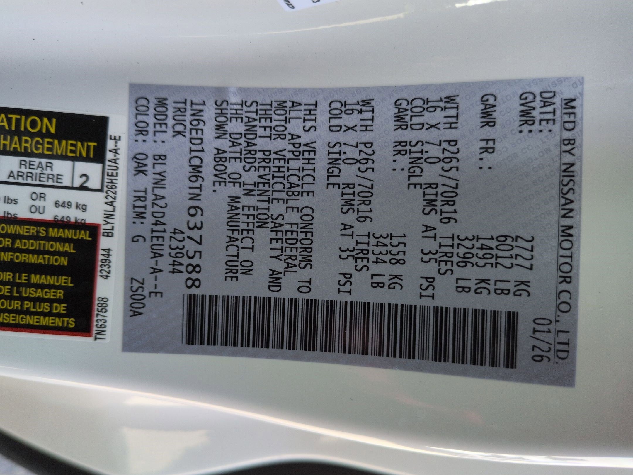 New 2026 Glacier White Nissan King Cab® S image 15