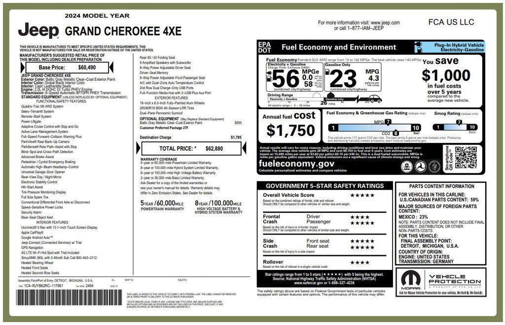 Certified Used 2024 Gray Jeep 4xe image 4