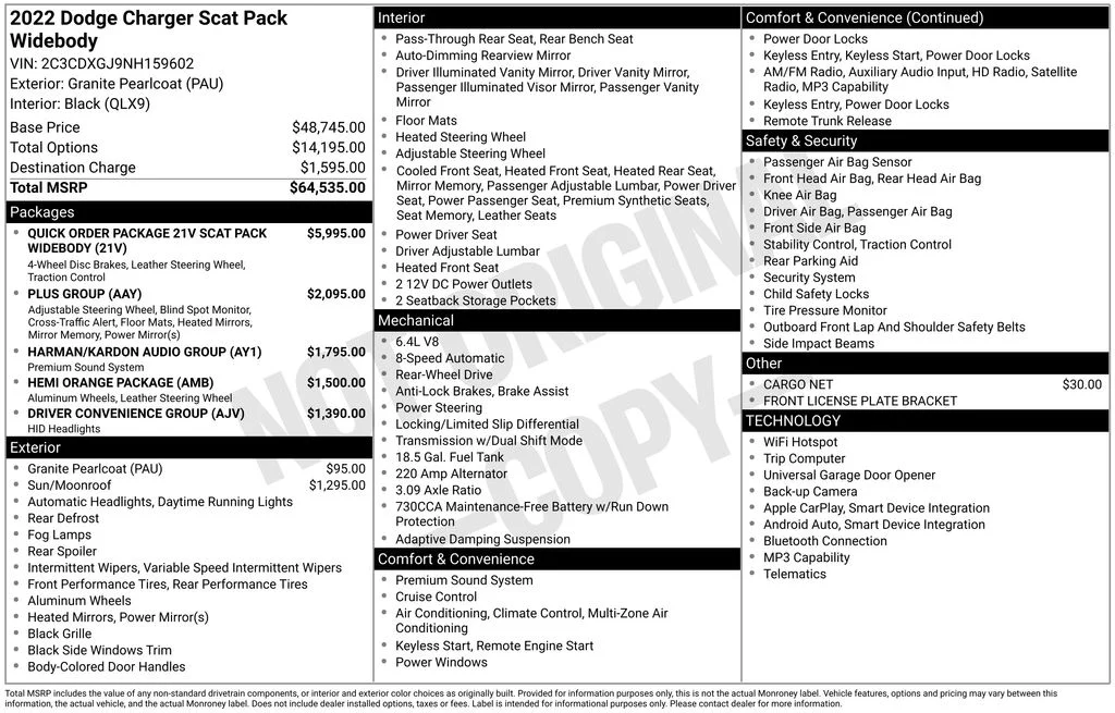 Used 2022 Gray Dodge R/T Scat Pack Widebody image 6