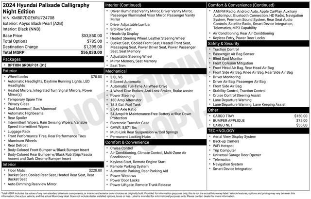 Certified Used 2024 Black Hyundai Calligraphy Night Edition image 1