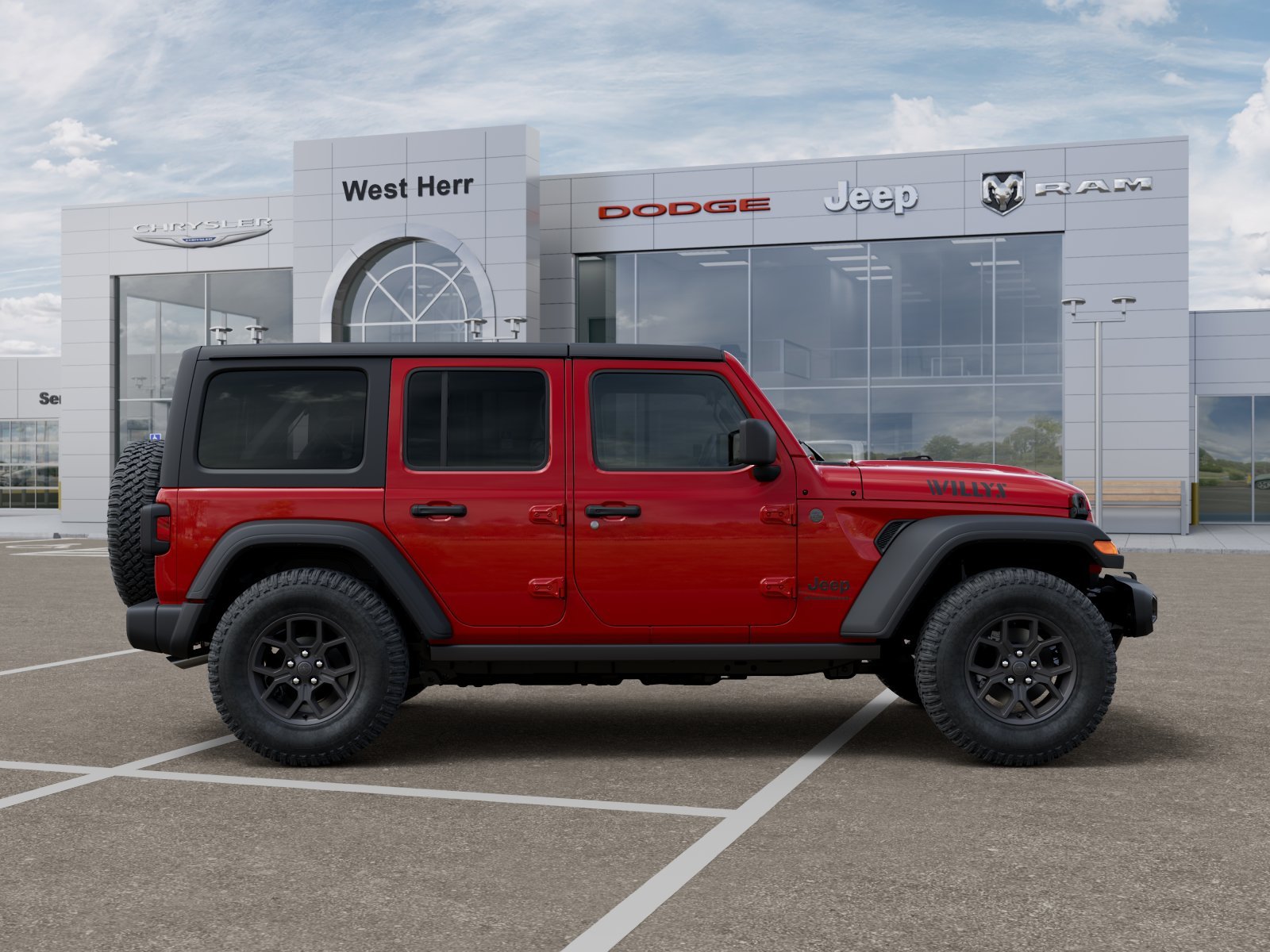 New 2026 Firecracker Red Clear-Coat Exterior Paint Jeep WRANGLER 4-DOOR WILLYS image 47