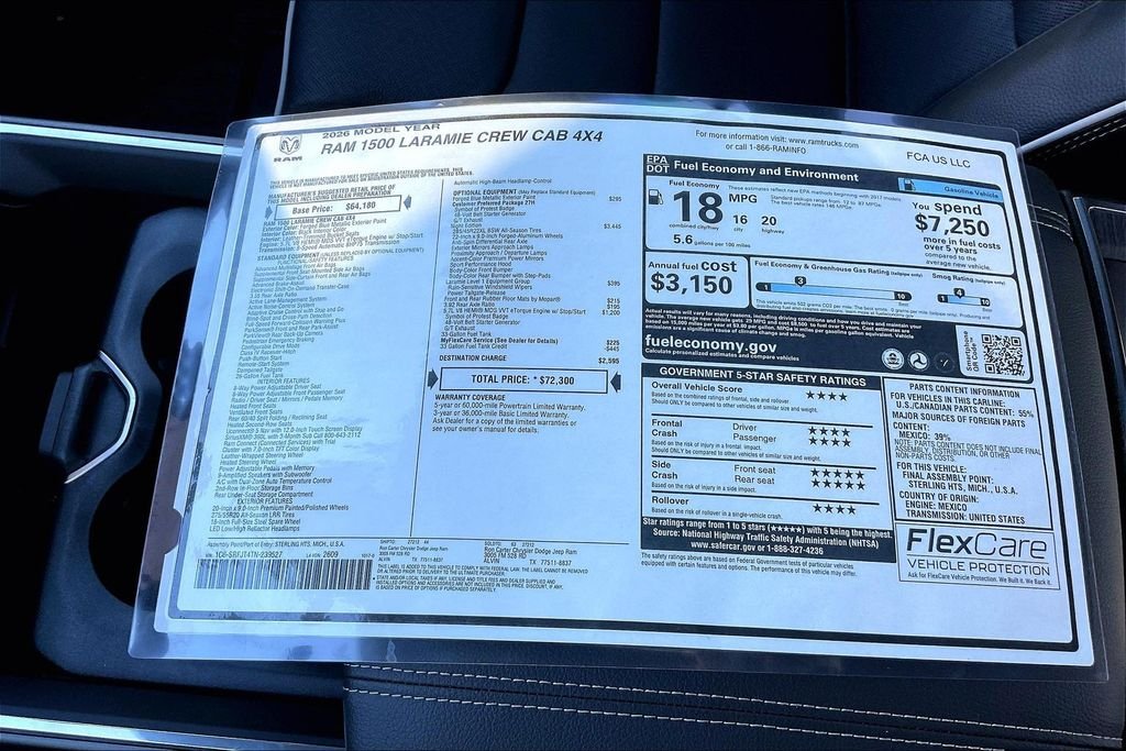 New 2026 Ram 1500 Laramie 4D Crew Cab