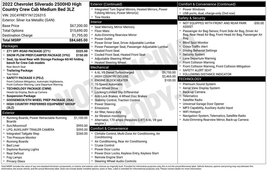 Used 2022 Silver Chevrolet High Country image 6