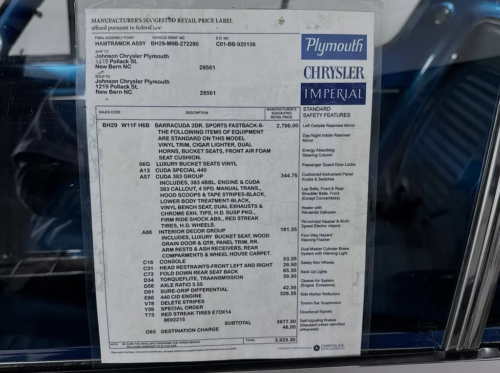 Used 1969 Blue Plymouth 