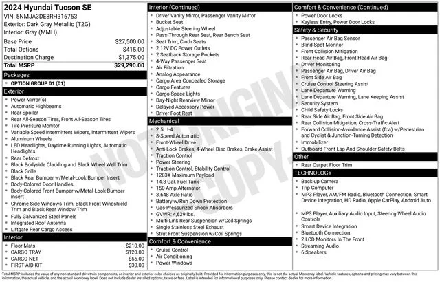 Used 2024 Gray Hyundai SE image 10