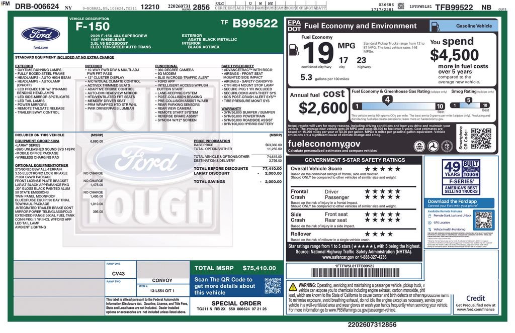 New 2026 Black Ford Lariat image 6