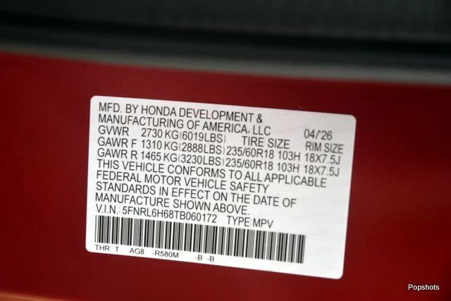 New 2026 Radiant Red Honda EX-L image 21