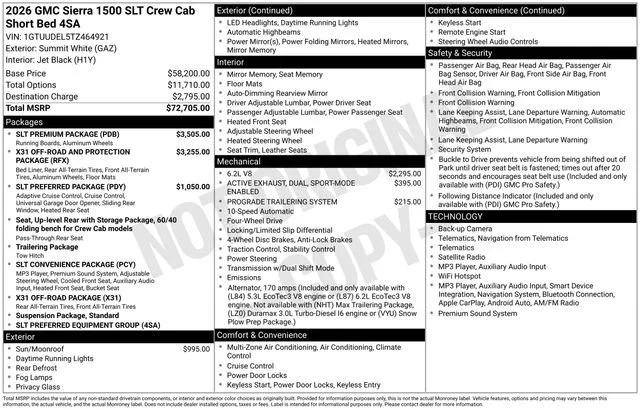 New 2026 Summit White GMC SLT image 20