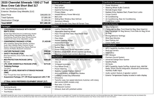 Used 2020 Gray Chevrolet LT Trail Boss image 10
