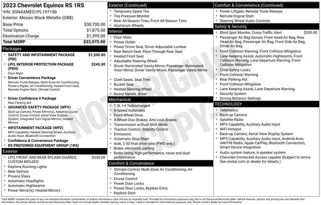Used 2023 MOSAIC BLACK METALLIC Chevrolet RS image 31