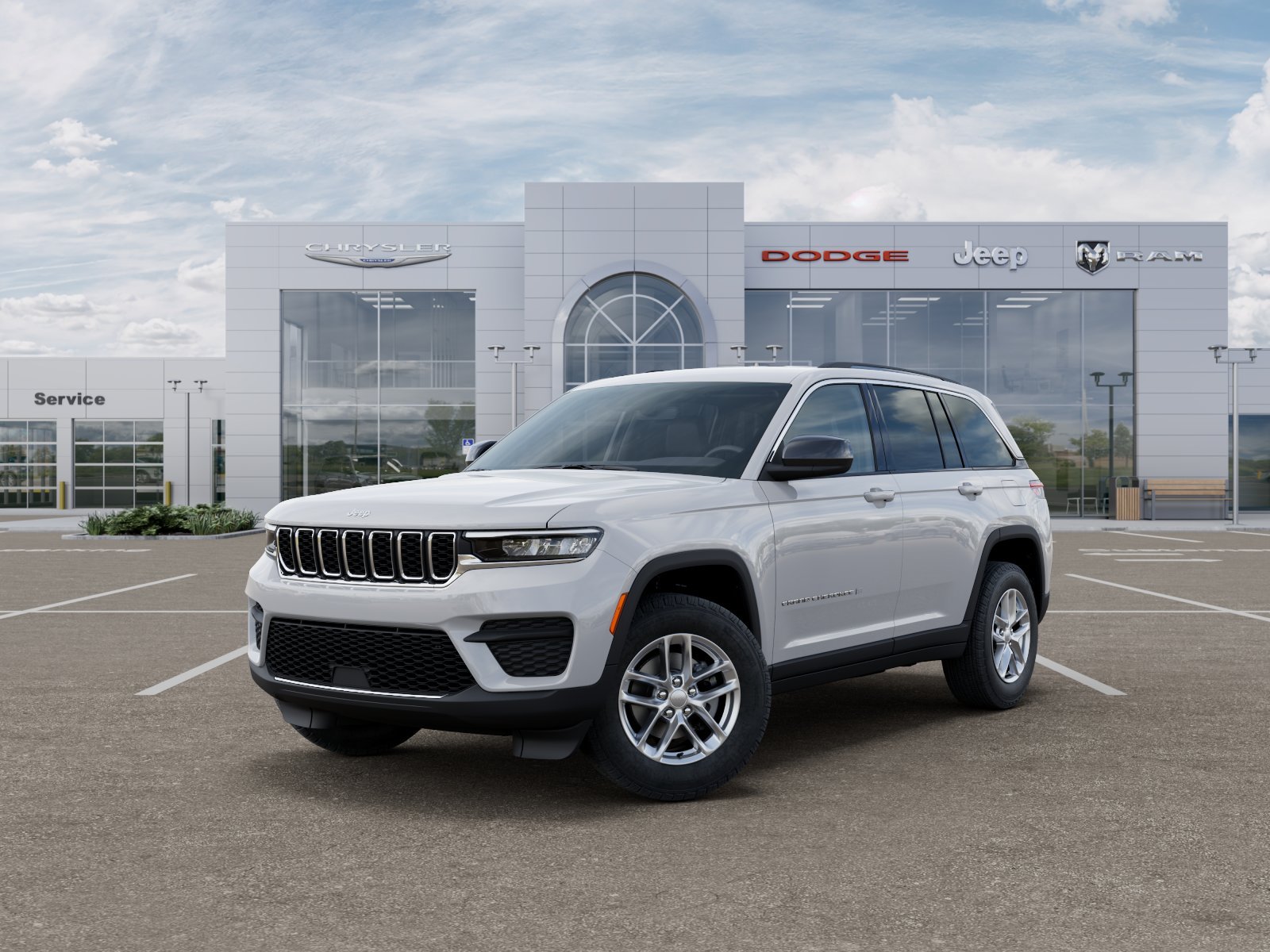 New 2026 Bright White Clear-Coat Exterior Paint Jeep Laredo 4x4 image 1
