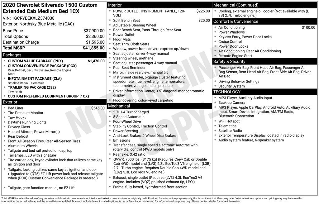 Certified Used 2020 Blue Chevrolet Custom image 5