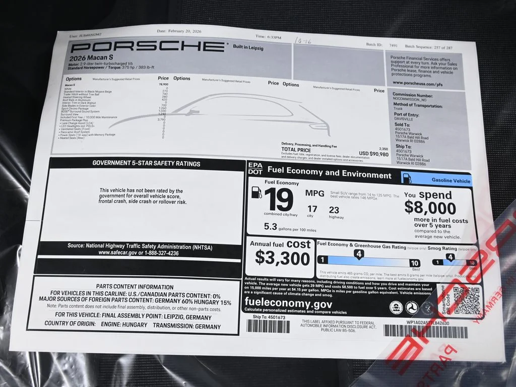 New 2026 White Porsche S image 44