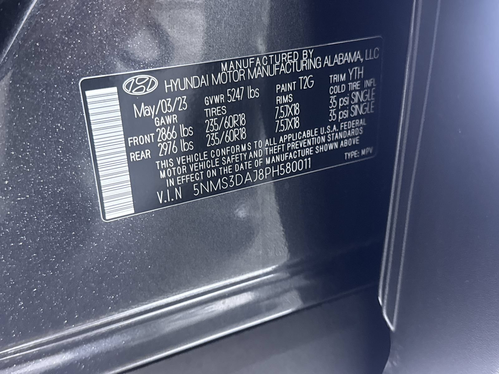 Certified Used 2023 Portofino Gray Hyundai SEL image 12