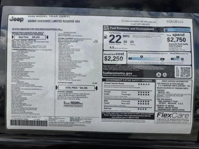 New 2026 Baltic Gray Metallic Clear-Coat Exterior Paint Jeep Limited image 29