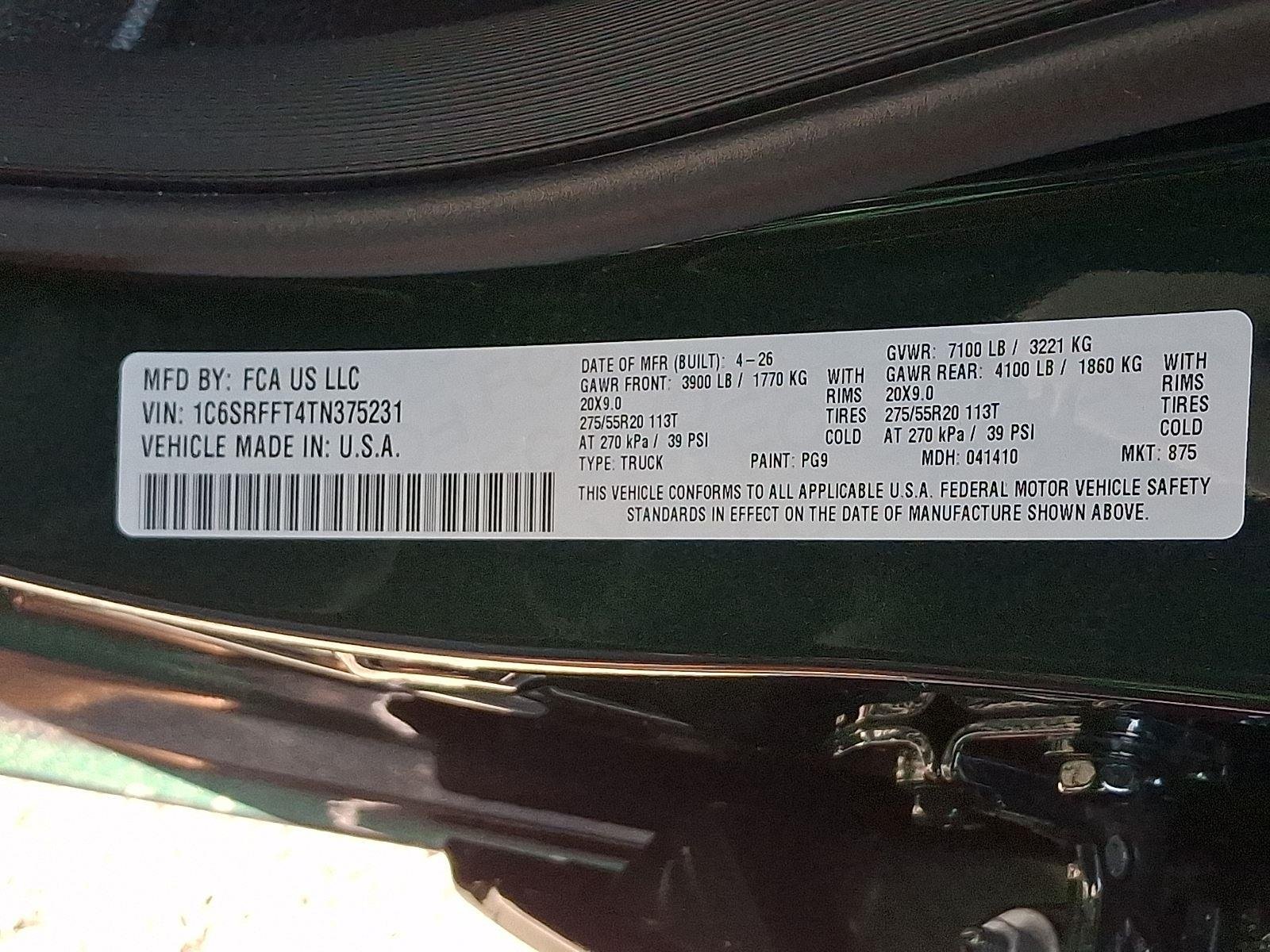New 2026 Serrano-Green Metallic Exterior Paint RAM Big Horn image 17