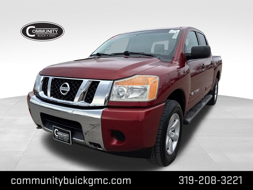 Red 2013 Nissan Titan SV Crew Cab 4WD Pickup Truck Four-Wheel Drive 5-Speed Automatic