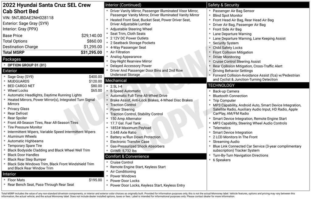 Used 2022 Gray Hyundai SEL image 2