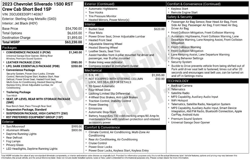 Used 2023 STERLING GRAY METALLIC Chevrolet RST image 5