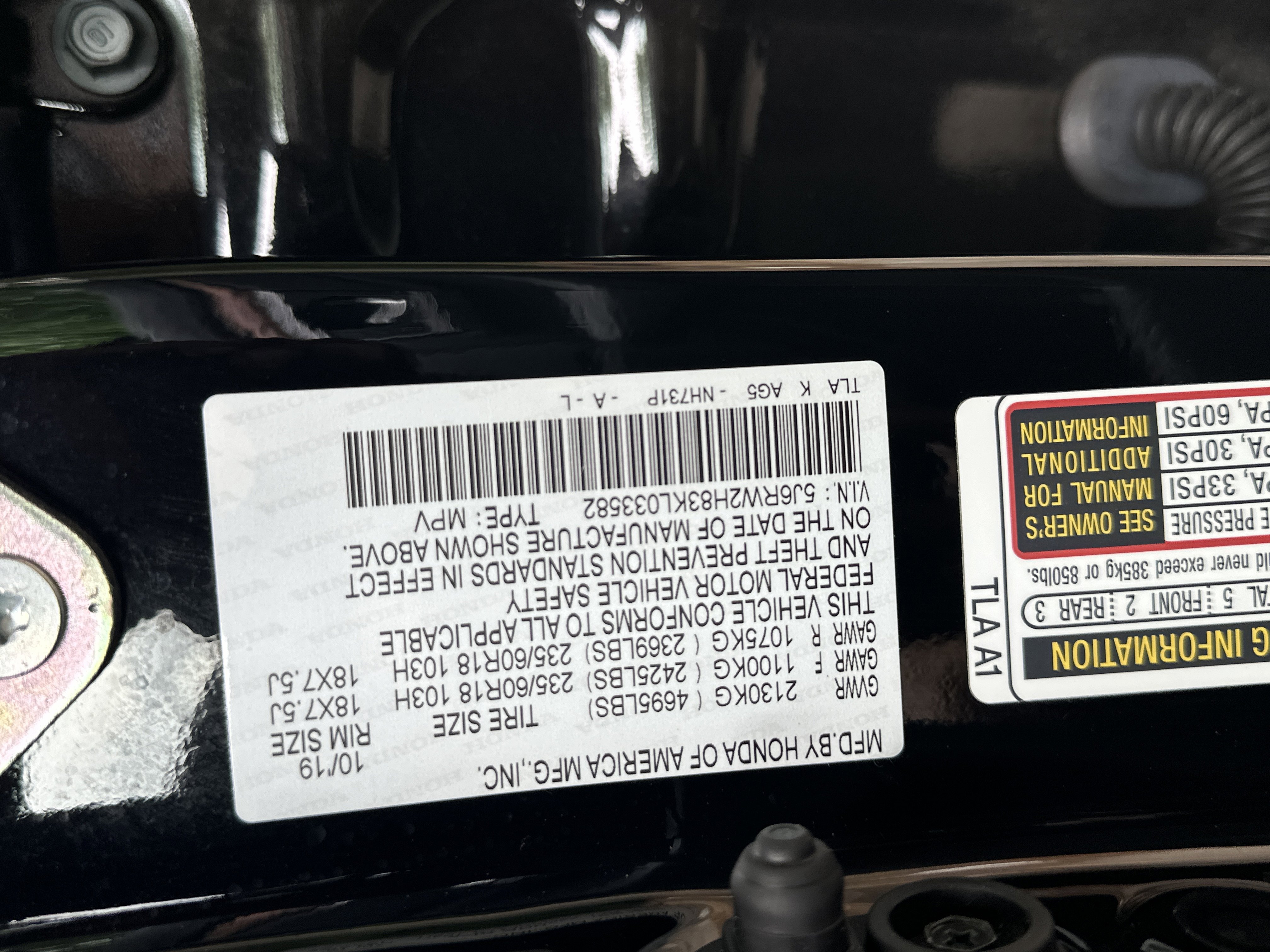 Used 2019 Crystal Black Pearl Honda EX-L image 38