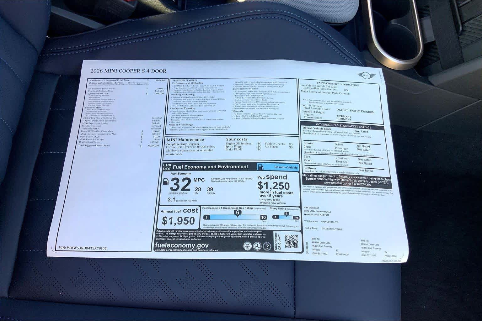 New 2026 Icy Sunshine Blue Metallic MINI Signature Plus image 20