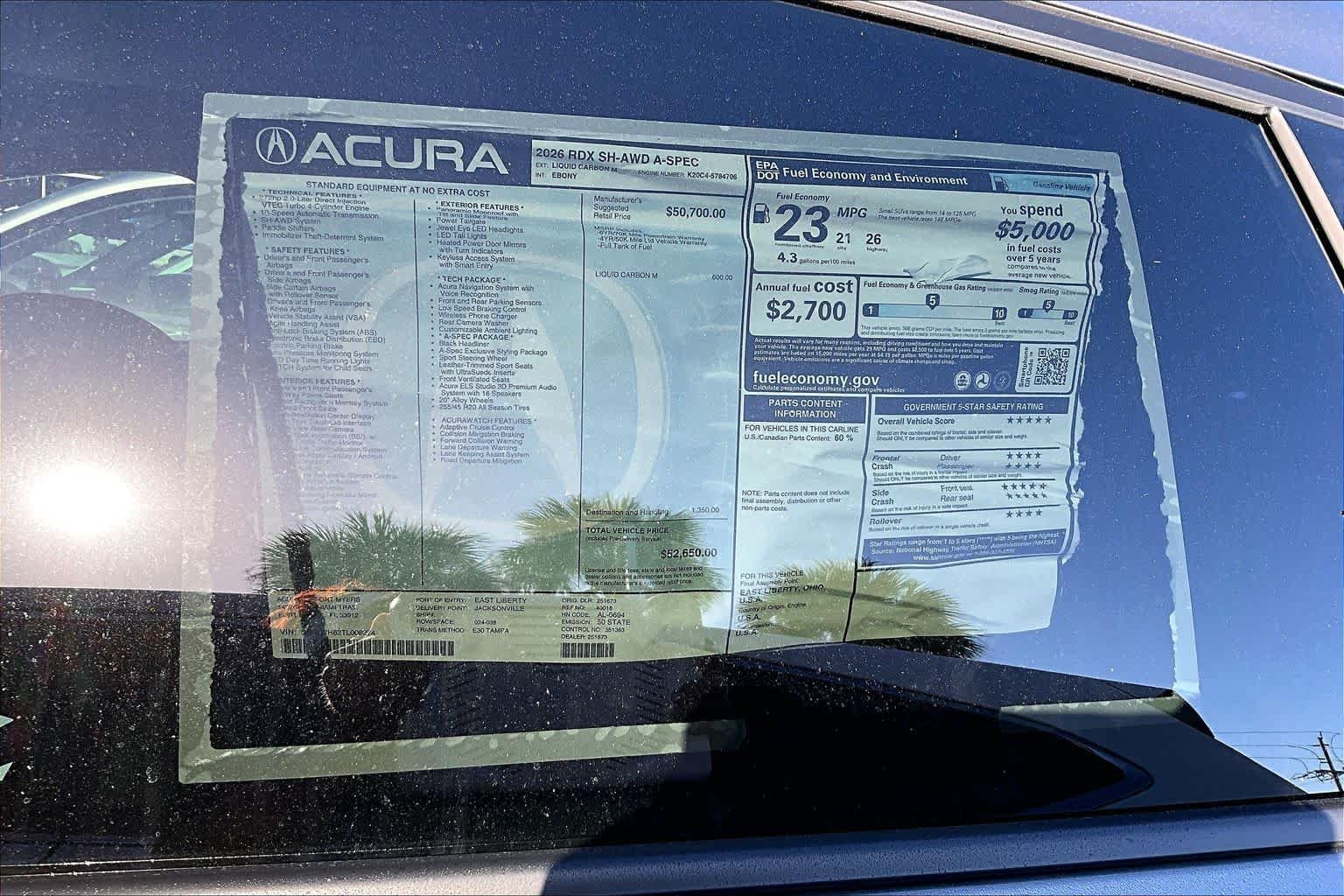 Used 2026 Liquid Carbon Metallic Acura w/A-Spec Package image 21