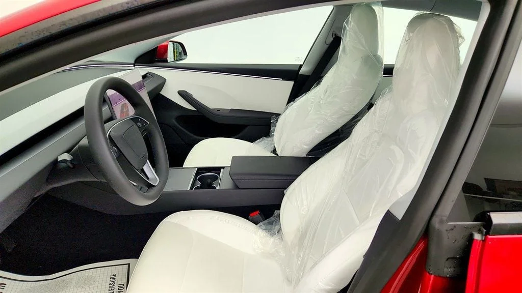 Used 2026 Ultra Red Tesla Long Range RWD w/ White & Black Premium Interior image 12