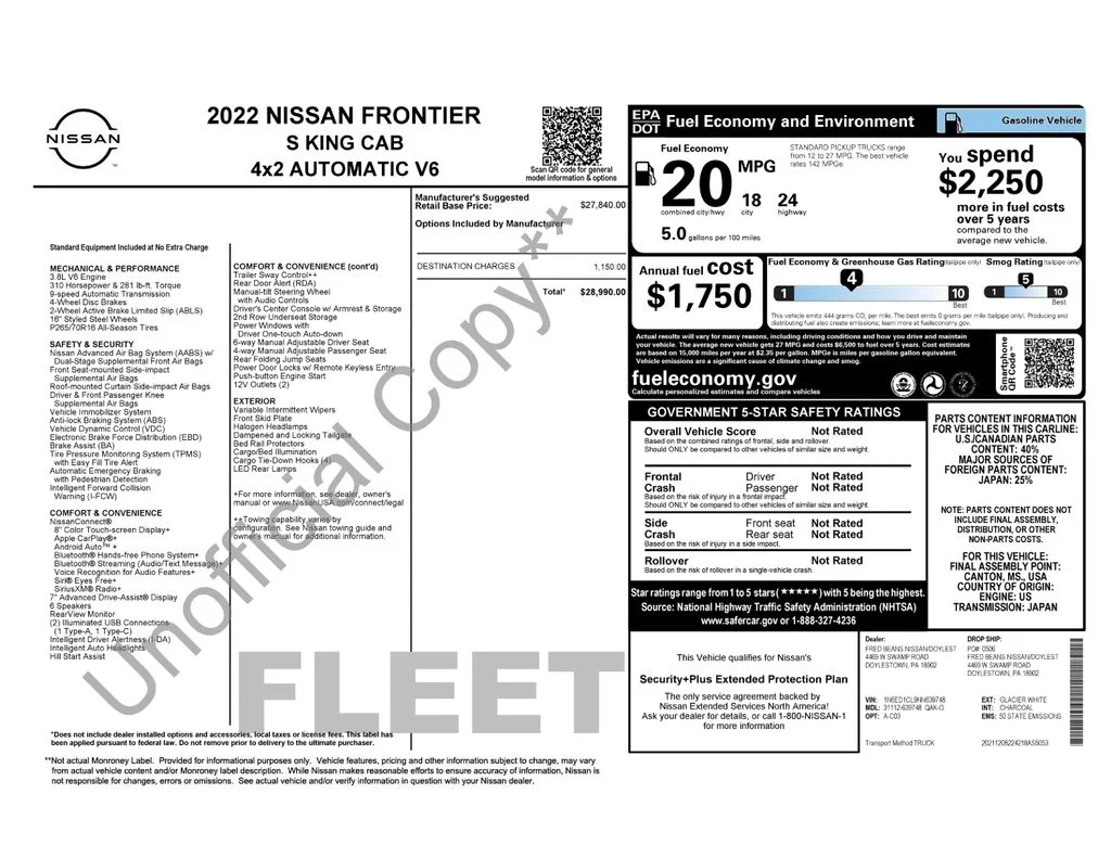 Used 2022 White Nissan S image 16