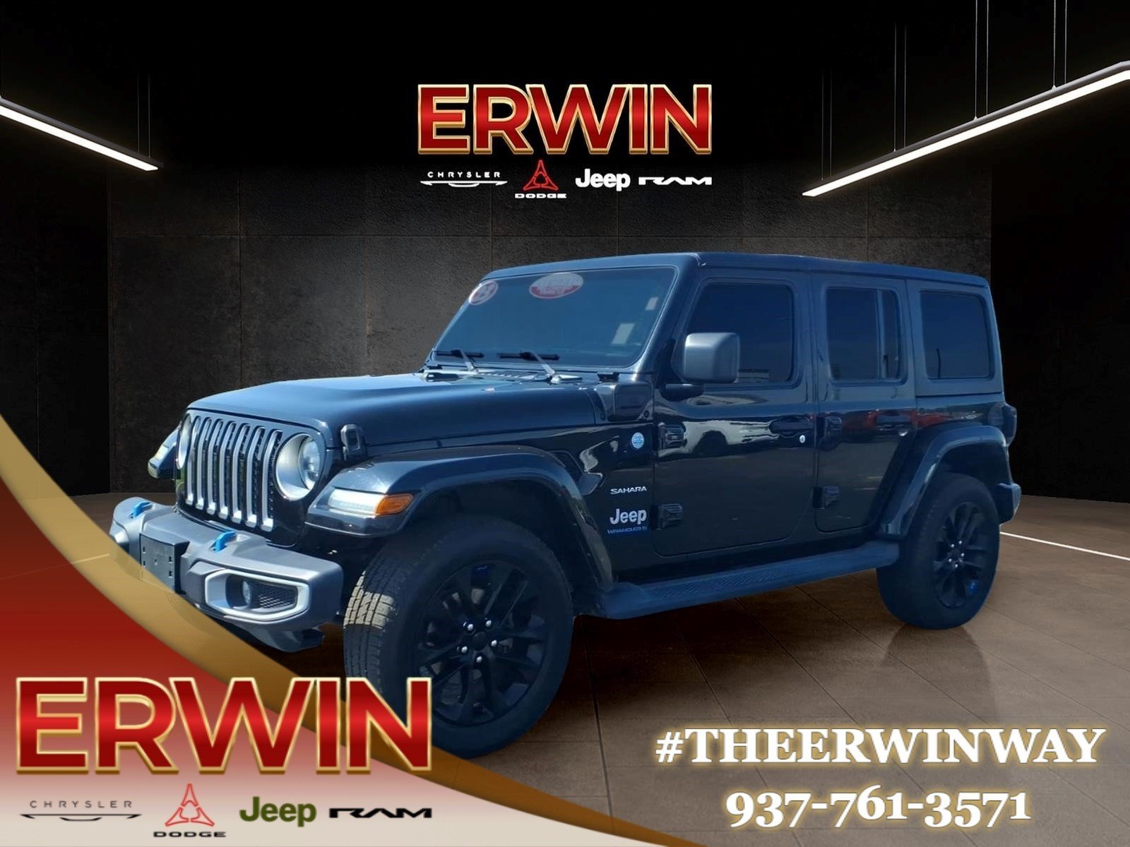 Certified Used 2023 Black Jeep Sahara 4xe image 3