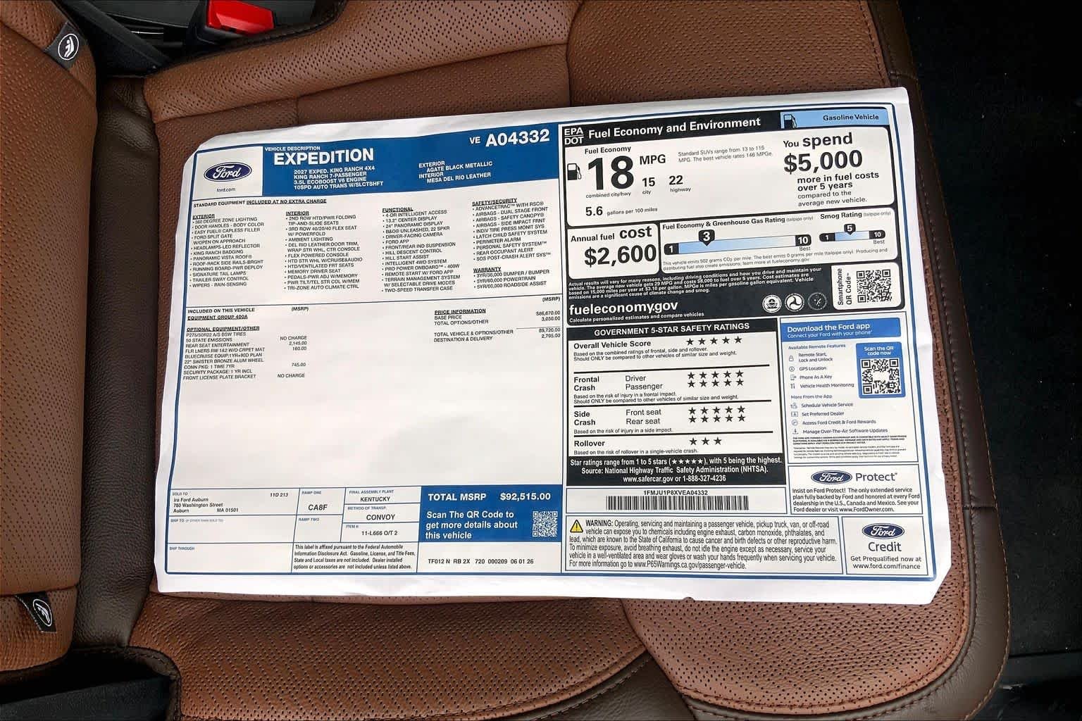 New 2027 Agate Black Metallic Ford King Ranch image 18