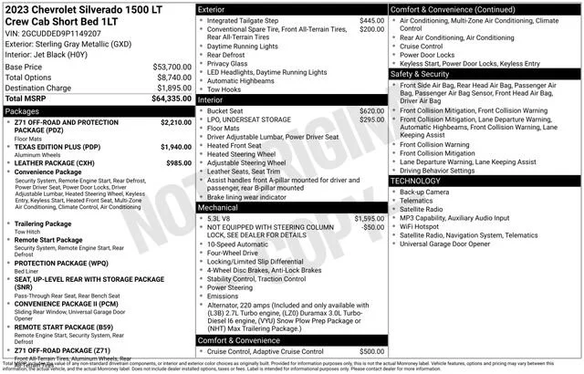 Used 2023 STERLING GRAY METALLIC Chevrolet LT image 13