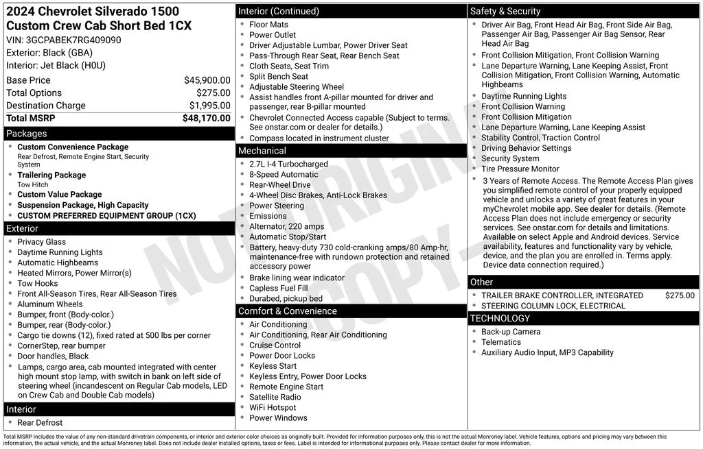 Certified Used 2024 Black Chevrolet Custom image 9