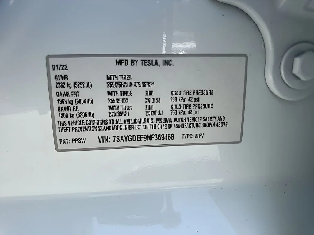 Used 2022 White Tesla Performance image 37