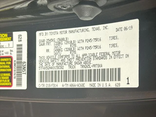 Certified Used 2019 MIDNIGHT BLACK METAL Toyota  image 29
