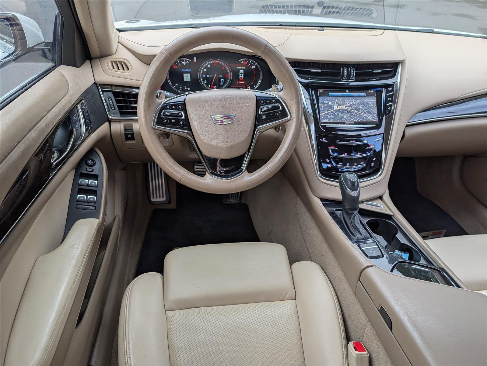 Used 2016 CRYSTAL WHITE TRICOAT Cadillac V-Sport Premium RWD image 28