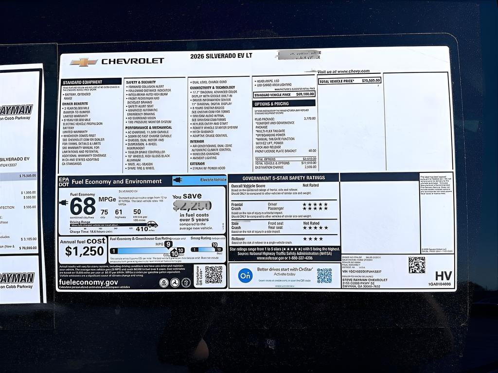 New 2026 Chevrolet Silverado EV LT 4D Crew Cab