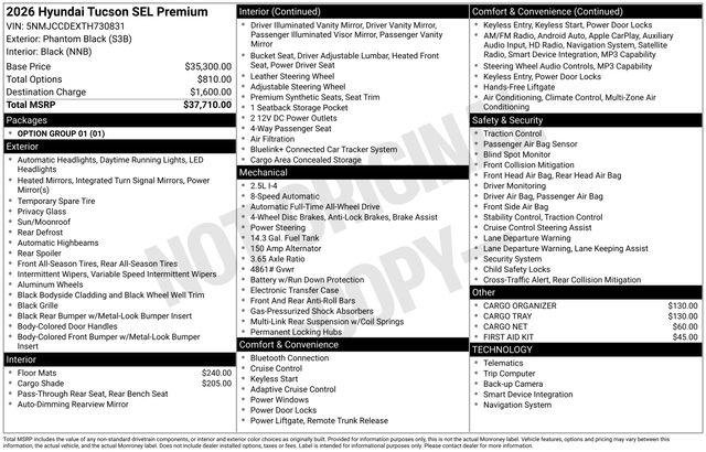 New 2026 Phantom Black Hyundai SEL Premium AWD image 30