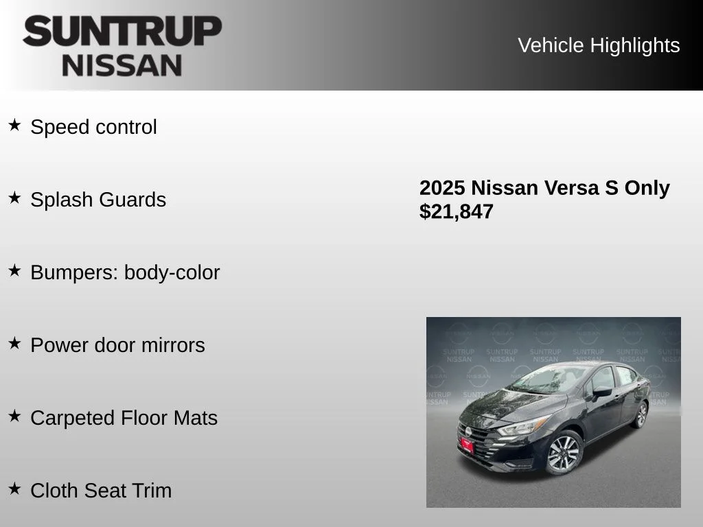 2025 Nissan Versa Sedan S - Photo 38