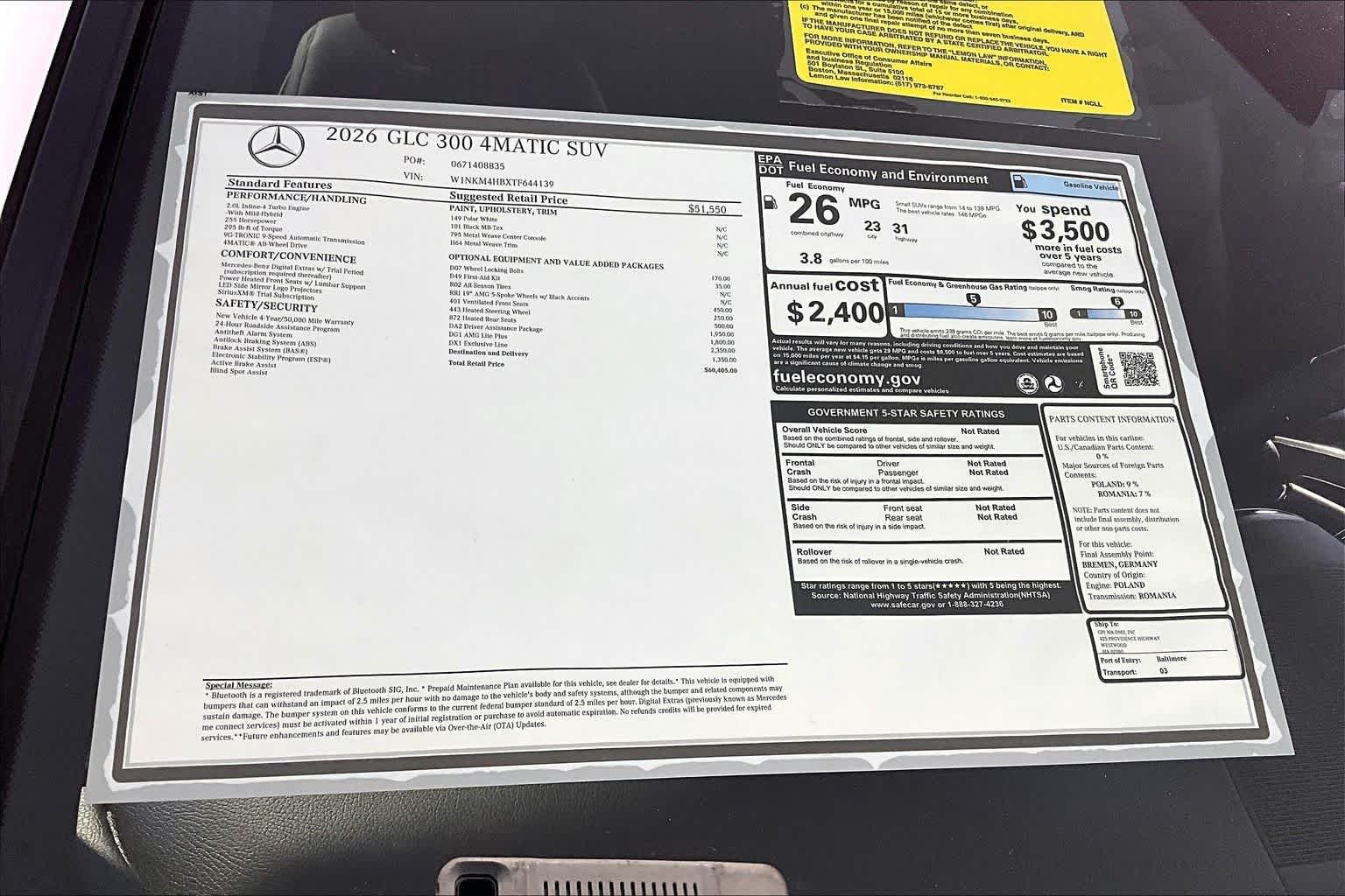 New 2026 Polar White Mercedes-Benz GLC 300 image 18