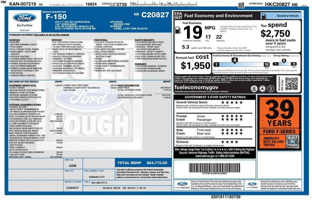 Used 2017 Bronze Fire Metallic Ford Lariat image 34