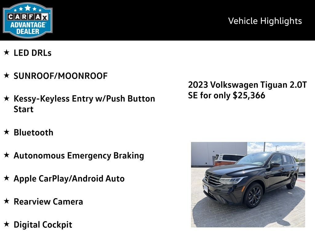Certified Used 2023 Deep Black Pearl Volkswagen 2.0T SE image 4