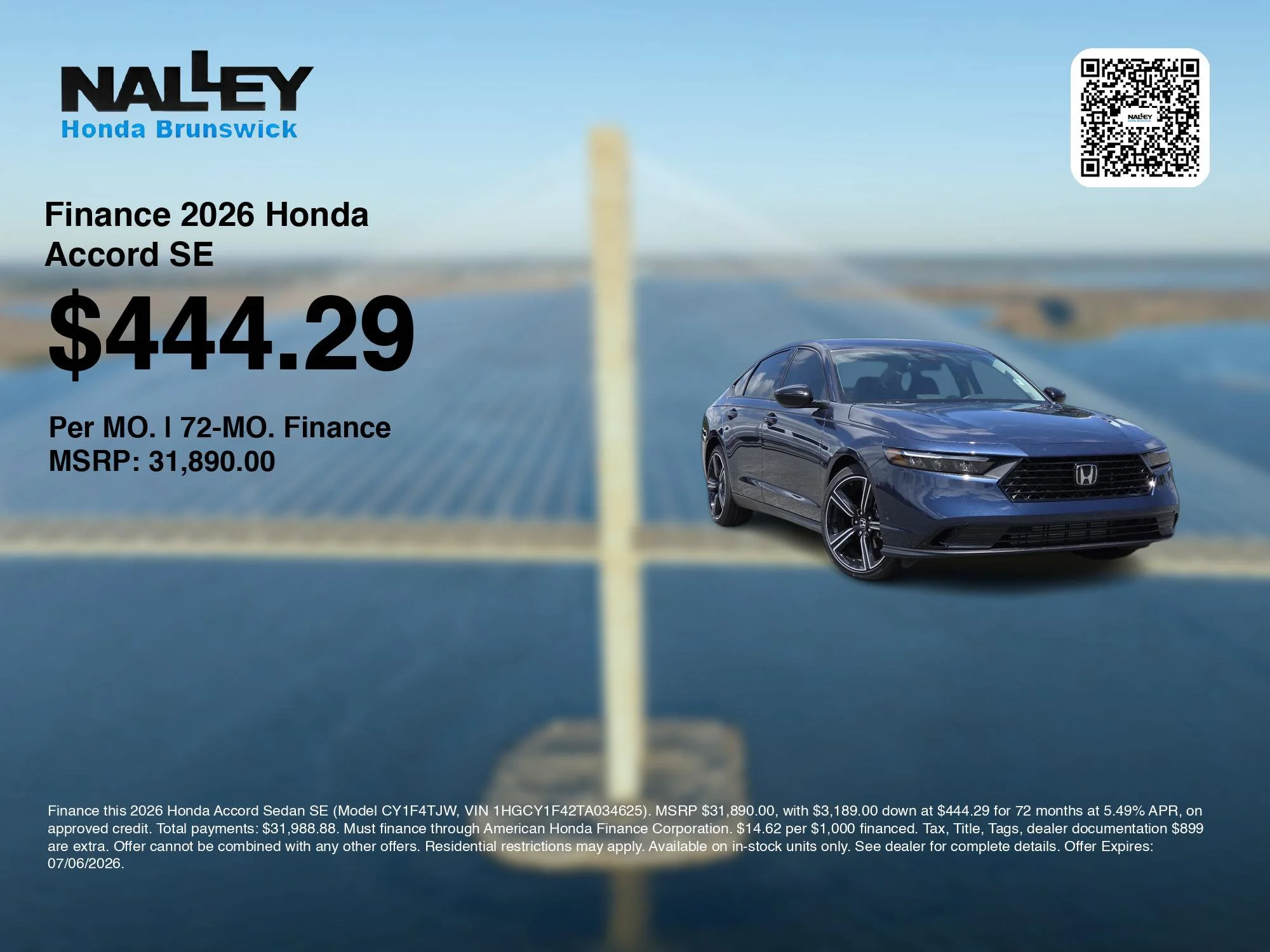 New 2026 Canyon River Blue Metallic Honda SE image 7