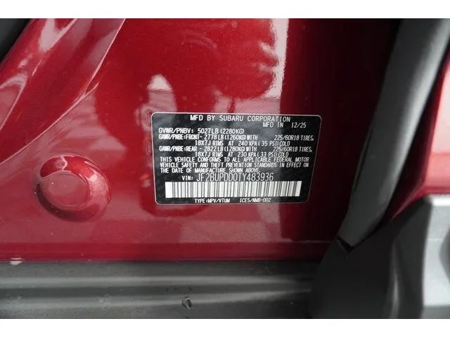 New 2026 CRIMSON RED PEARL Subaru Limited image 12