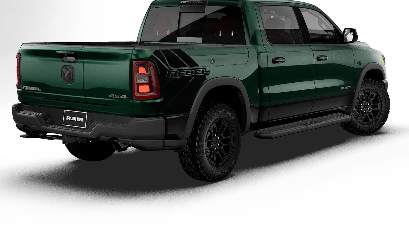 New 2027 Serrano-Green Metallic Exterior Paint RAM REBEL image 2
