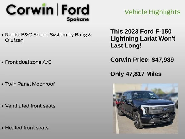 Certified Used 2023 Antimatter Blue Metallic Ford Lariat image 19