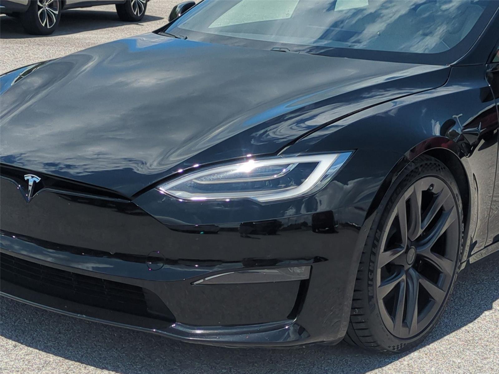 Used 2021 Solid Black Tesla Plaid image 9